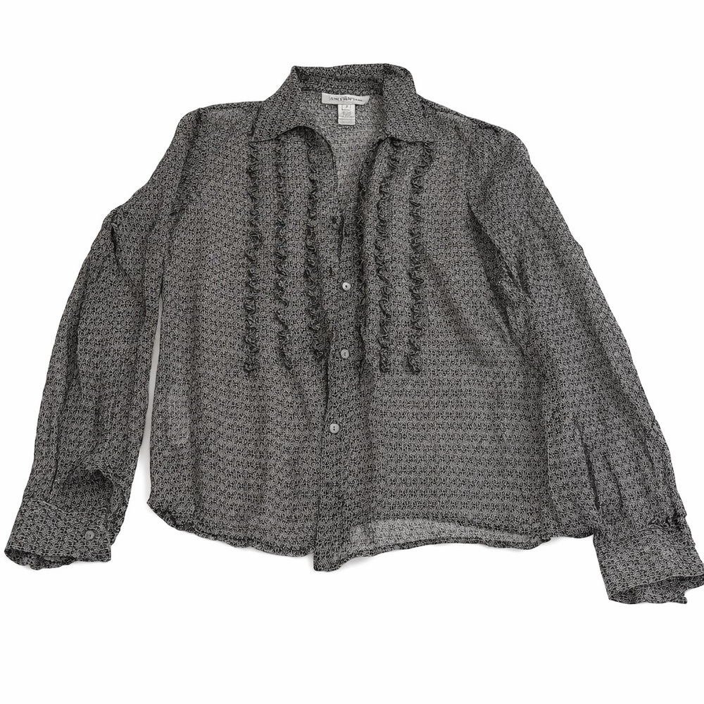 Jones New York Monochrome Silk Blouse